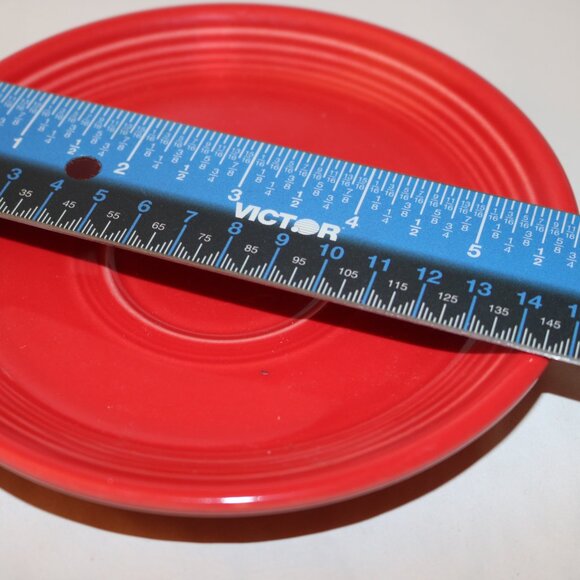 The Fiesta ware Homer Laughlin Scarlette red saucer and cup set - Picture 8 of 8